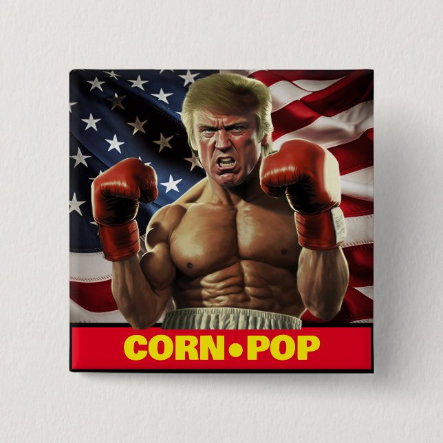 Corn Pop Trump - Biden's Nightmare 2 Inch Square Button (Front)