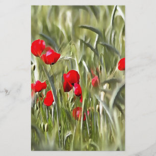 Corn Poppies Stationery