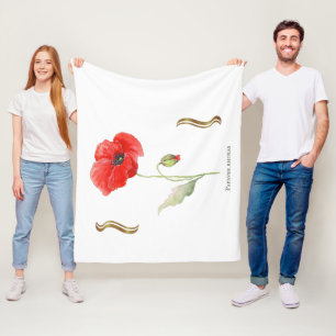 Corn poppy fleece blanket