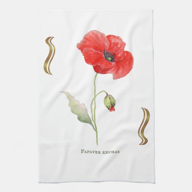 Corn poppy kitchen towel (Vertical)