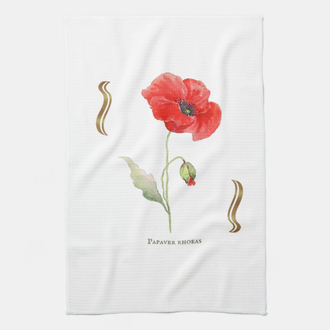 Corn poppy kitchen towel (Vertical)