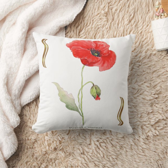 Corn poppy throw pillow (Blanket)