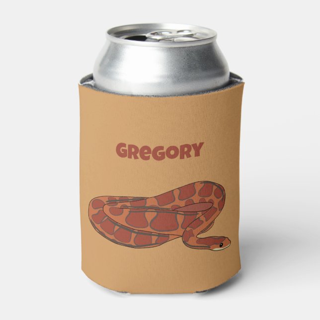 Corn Snake Orange Red Realistic Personalized Can Cooler (Can Front)