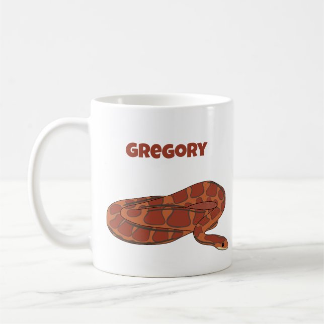 Corn Snake Orange Red Realistic Personalized Coffee Mug (Left)