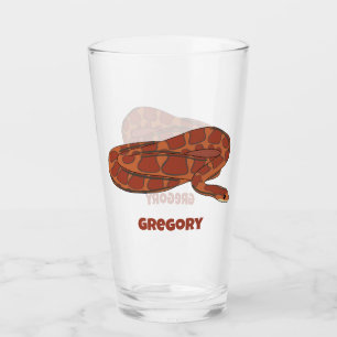 Corn Snake Orange Red Realistic Personalized Glass