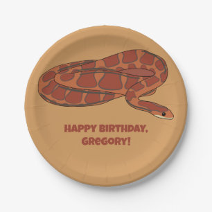 Corn Snake Orange Red Realistic Personalized Paper Plate