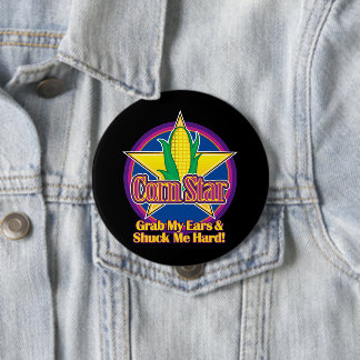Corn Star Blue Purple Black BG 4 Inch Round Button