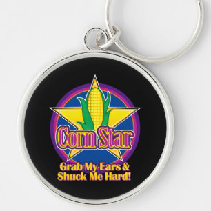 Corn Star Blue Purple Black BG Keychain