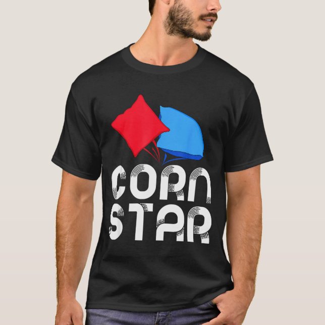 Corn star cornhole tournament bean bag sack toss T-Shirt (Front)