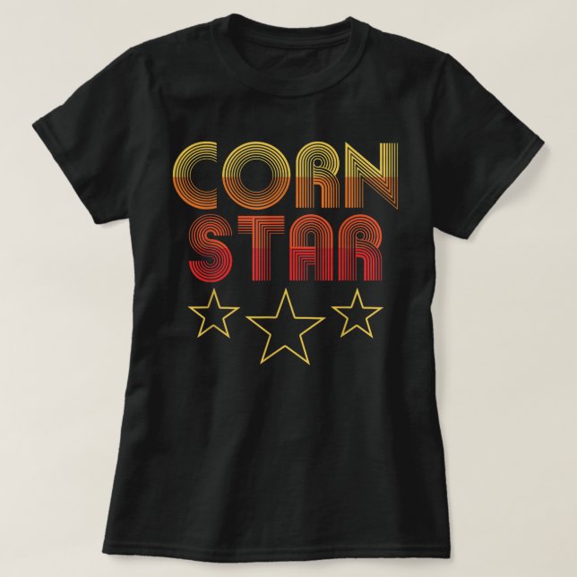 Corn Star - Retro Cornhole Team Funny T-Shirt (Design Front)