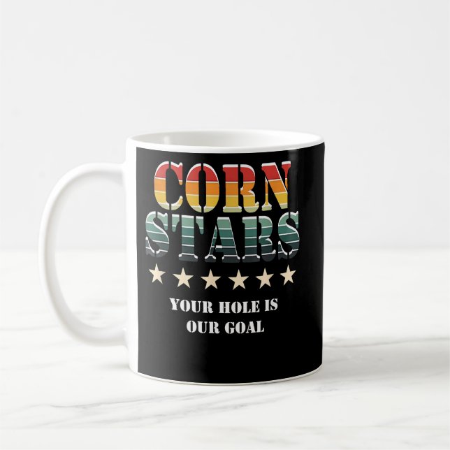 Corn Stars Funny Cornhole Team Accessories Coffee Mug (Left)