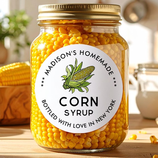 Corn syrup label with cob for homemade recipes (Creator Uploaded)