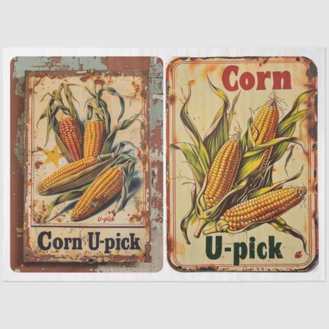 Corn U Pick Sign Tissue Paper (Front)