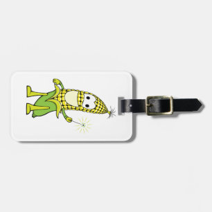 Corn Wizard Character with Magic Wand Luggage Tag