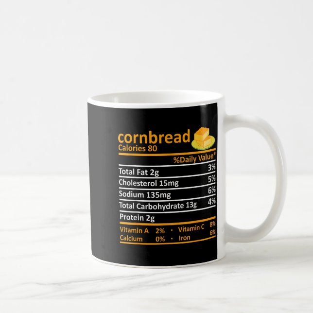 Cornbread Nutrition Food Thanksgiving Costume Chri Coffee Mug (Right)