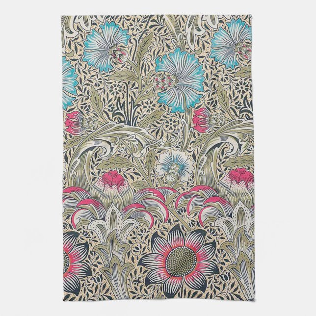 Corncockle, William Morris Kitchen Towel (Vertical)