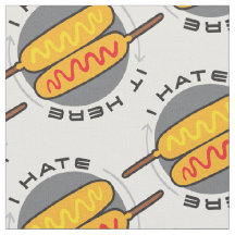 Corndog Je déteste ici Tissu
