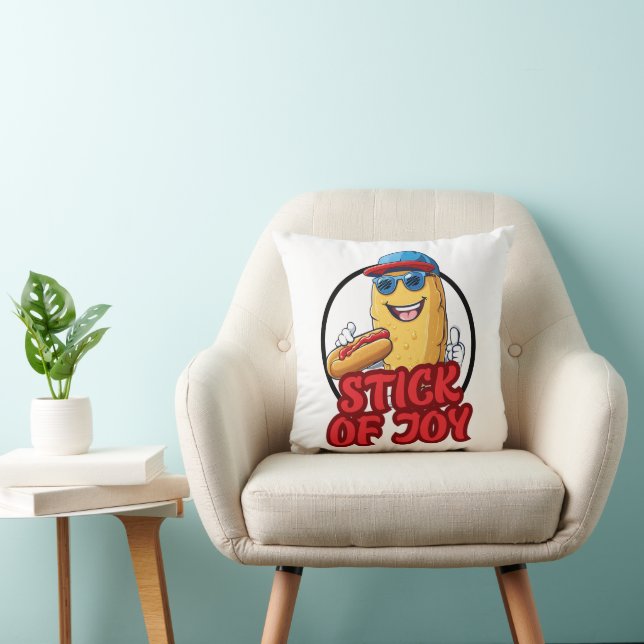Corndog Stick of Joy Throw Pillow (Chair)