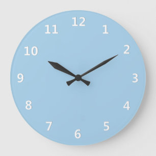 Corne Bleue avec chiffres blancs Horloge murale