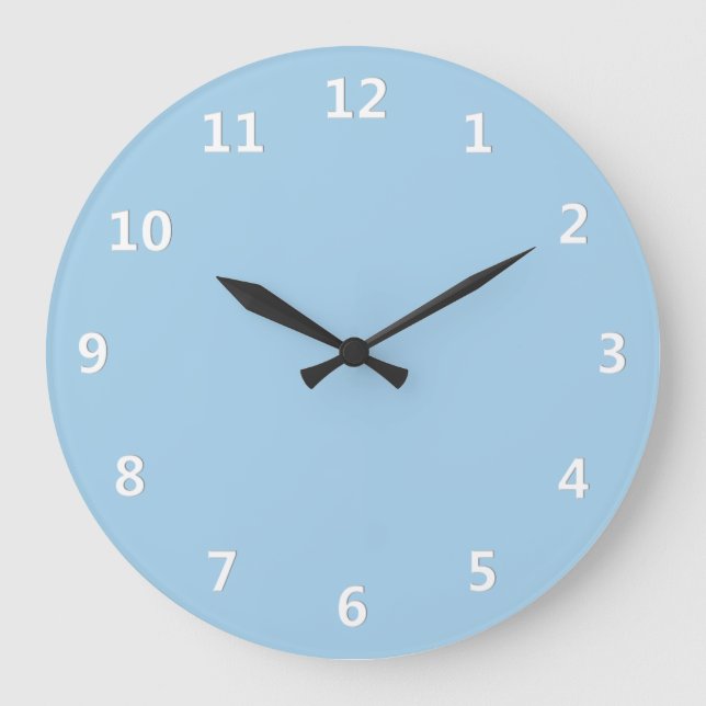 Corne Bleue avec chiffres blancs Horloge murale (Recto)