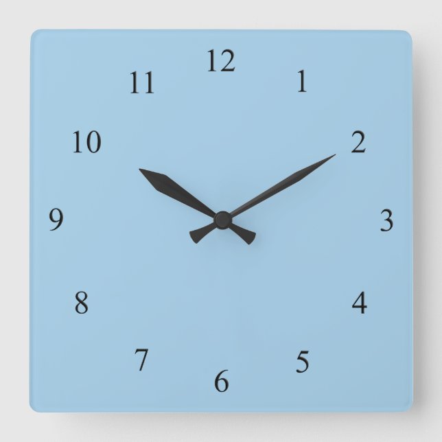Corne Bleue avec chiffres noirs Horloge murale (Recto)