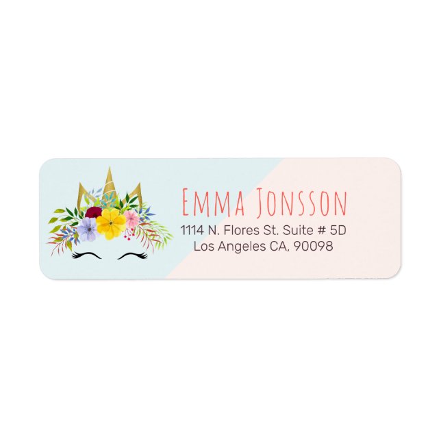 Corne d'or licorne et couronne fleurie (Devant)