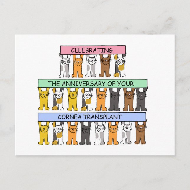 Cornea Transplant Anniversary Congratulations Postcard (Front)
