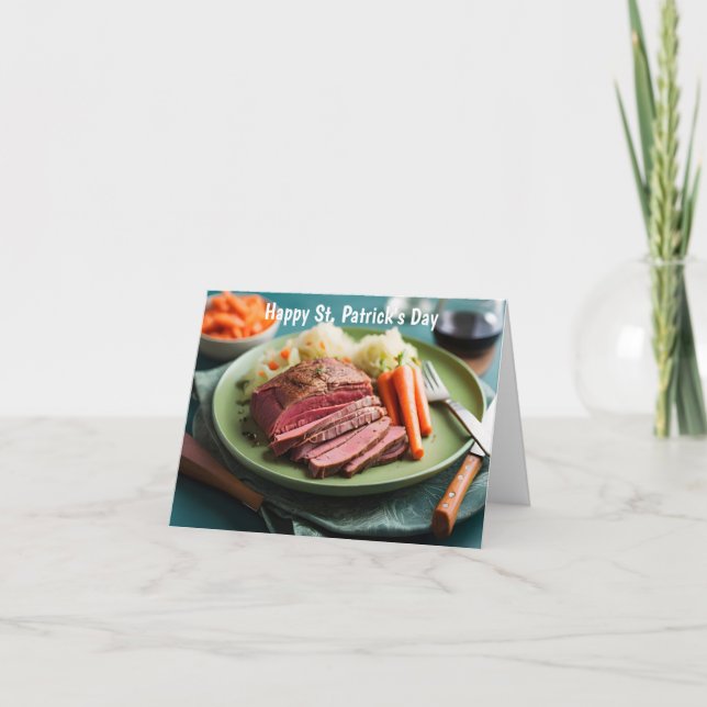Corned beef cabbage and carrots card (Front)