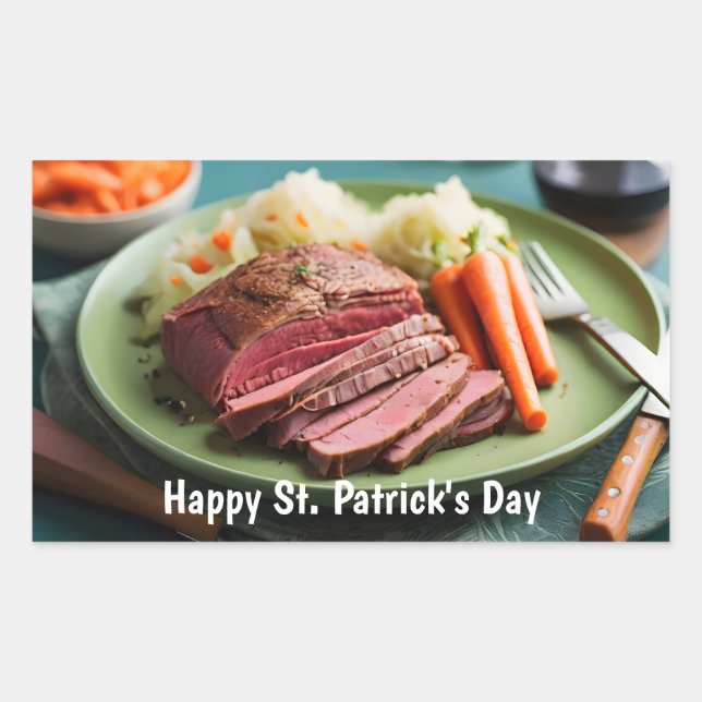 Corned beef cabbage and carrots sticker (Front)