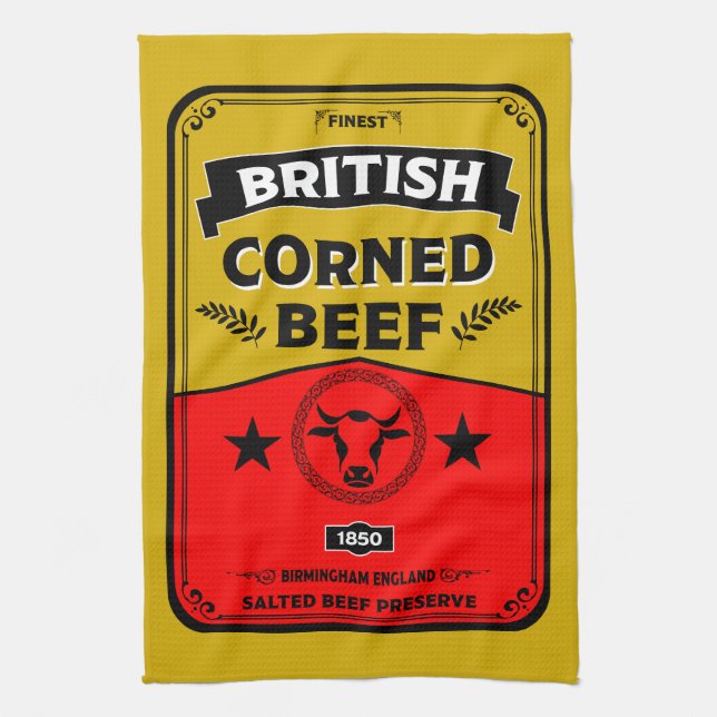 Corned Beef kitchen Vintage Towel (Vertical)