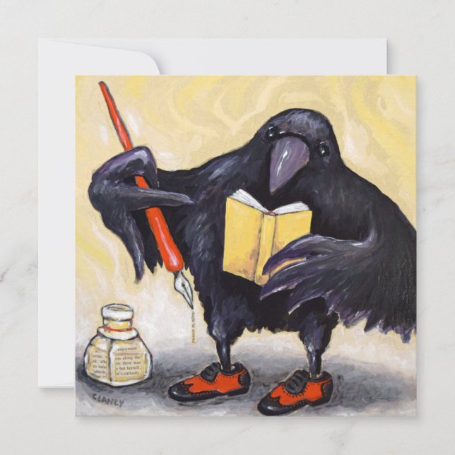 Corneille avec carte de note Stylo (Devant)