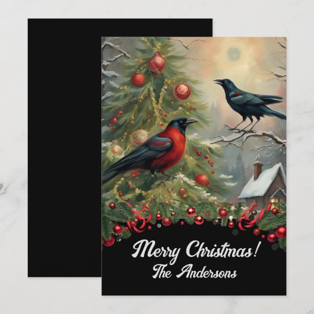 Corneille de Noël 5, Joyeux Noël ! Carte de Noël (Devant / Derrière)