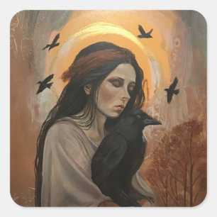 Corneille noire avec autocollants