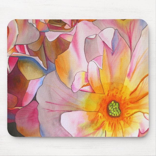 Cornelia pastel pink art rose mouse pad (Front)
