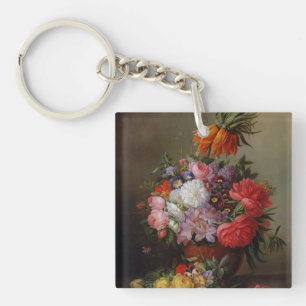 Cornelis Johannes van Hulsteijn Vase with Flowers Keychain