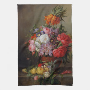 Cornelis Johannes van Hulsteijn Vase with Flowers Kitchen Towel