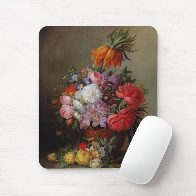 Cornelis Johannes van Hulsteijn Vase with Flowers  Mouse Pad (With Mouse)