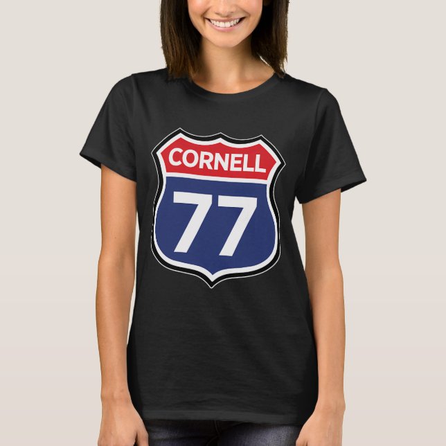Cornell Route 77 Barton Hall Highway Dead Head Con T-Shirt (Front)