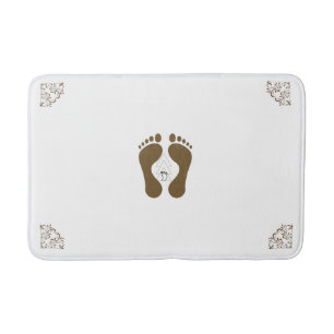 Corner Design Bath Mat with Footprint