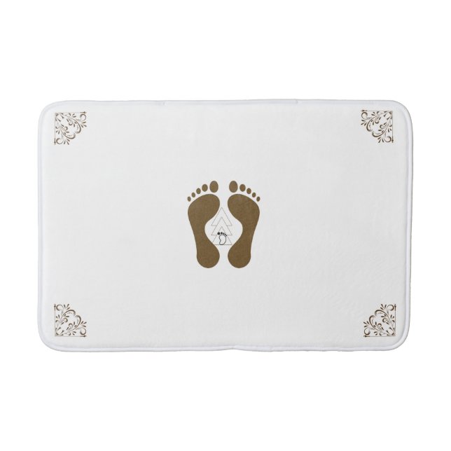 Corner Design Bath Mat with Footprint (Front)