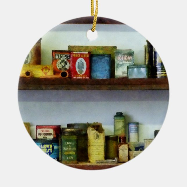 Corner Grocery Store Ceramic Ornament (Front)