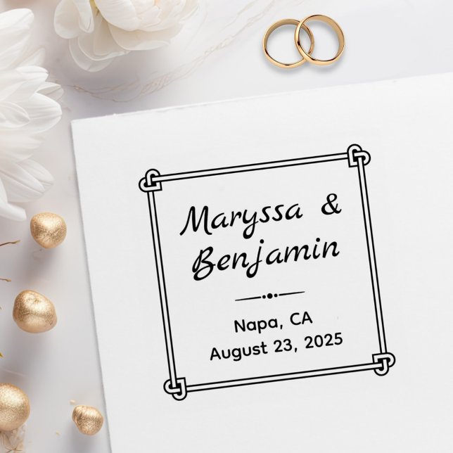 Corner Heart Shaped Knot Frame Wedding Rubber Stamp (Creator Uploaded)