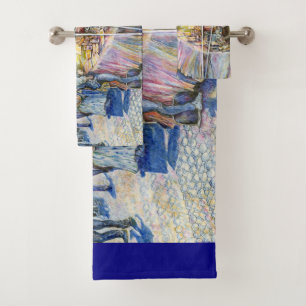 Corner of Flying Pig Farm and Wine a Bit. Bath Towel Set