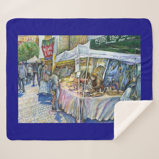 Corner of Flying Pig Farm and Wine a Bit. Sherpa Blanket (Front (Horizontal))