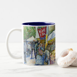 Corner of Flying Pig Farm and Wine a Bit. Two-Tone Coffee Mug