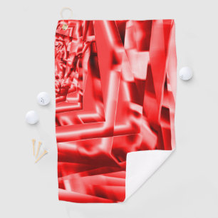Corner of inclined squares, showy red to whitish golf towel