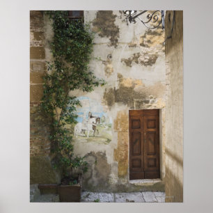 Corner of narrow lane in the old city of poster