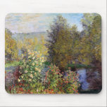 Corner of the Garden at Montgeron - Claude Monet - Mouse Pad<br><div class="desc">Show people your style and refinement with this reproduction of a fine art piece entitled "Corner of the Garden at Montgeron" by Claude Monet. Landscape of a garden with a stream and trees. Painted circa 1876.</div>