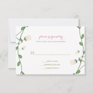 Corner Peony Wedding RSVP Card