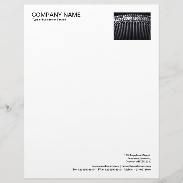 Corner Photo - Typewriter Letterhead (Front)